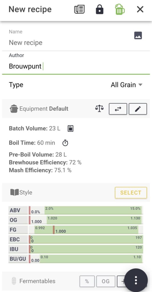 Stap 2 BrewFather app