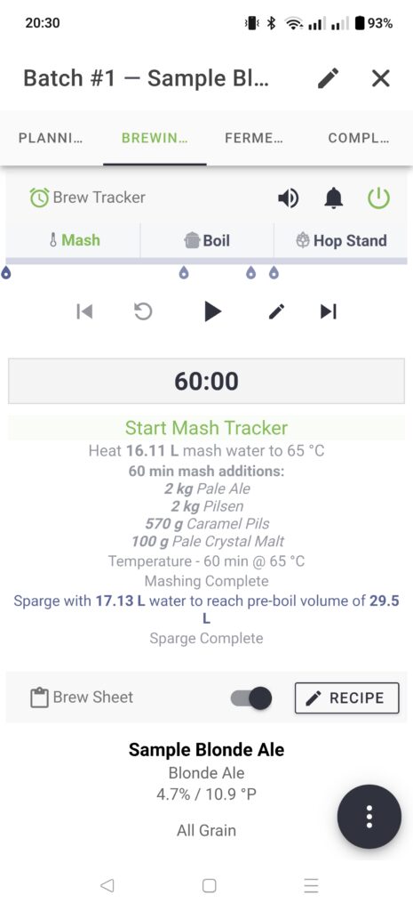 Stap 3 BrewFather app